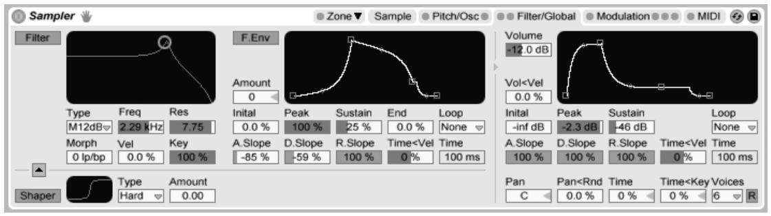 ABLETON LIVE 7 - L'onglet Filter/Global - 1