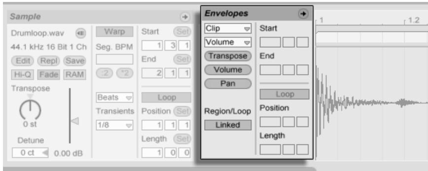 ABLETON LIVE 7 - L'éditeur d'enveloppés de clips - 2