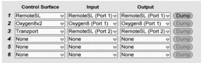 ABLETON LIVE 7 - Surfaces de contrôle originellement prises en charge - 1