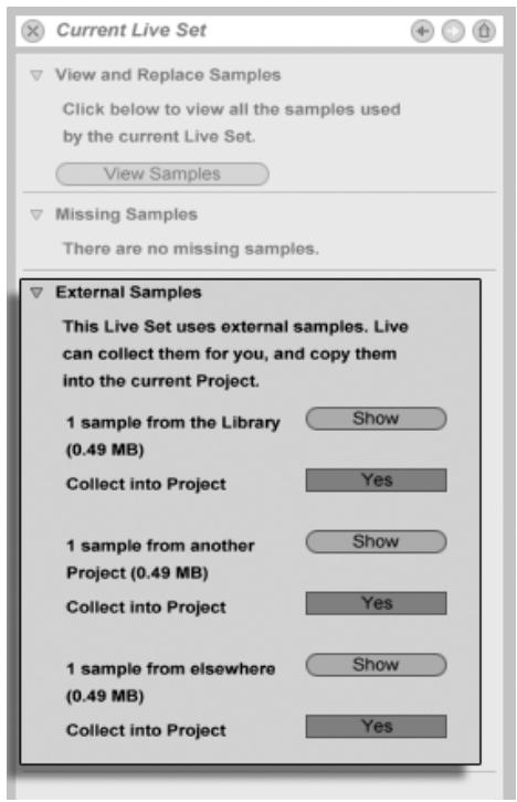 ABLETON LIVE 6 LE - Réunion des échantillons externes - 1