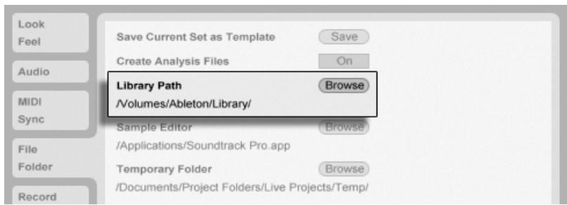 ABLETON LIVE 6 LE - Déplacement de la bibliothèque, mise à jour d'une bibliothèque Live 5 - 1