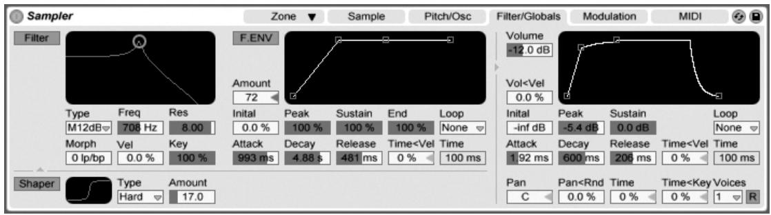 ABLETON LIVE 6 LE - L'onglet Filter/Global - 1
