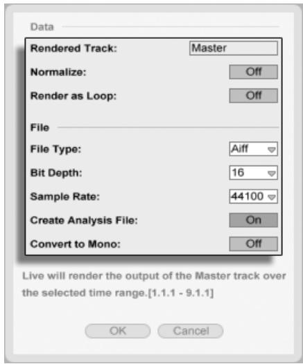 ABLETON LIVE 6 LE - Options d'exportation - 1