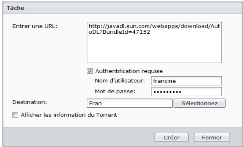 SYNOLOGY DS411J - Créer en saisissant les URL - 1