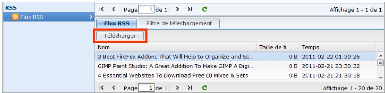 SYNOLOGY DS411J - Pour afficher et mettre à jour la liste des flux RSS - 4