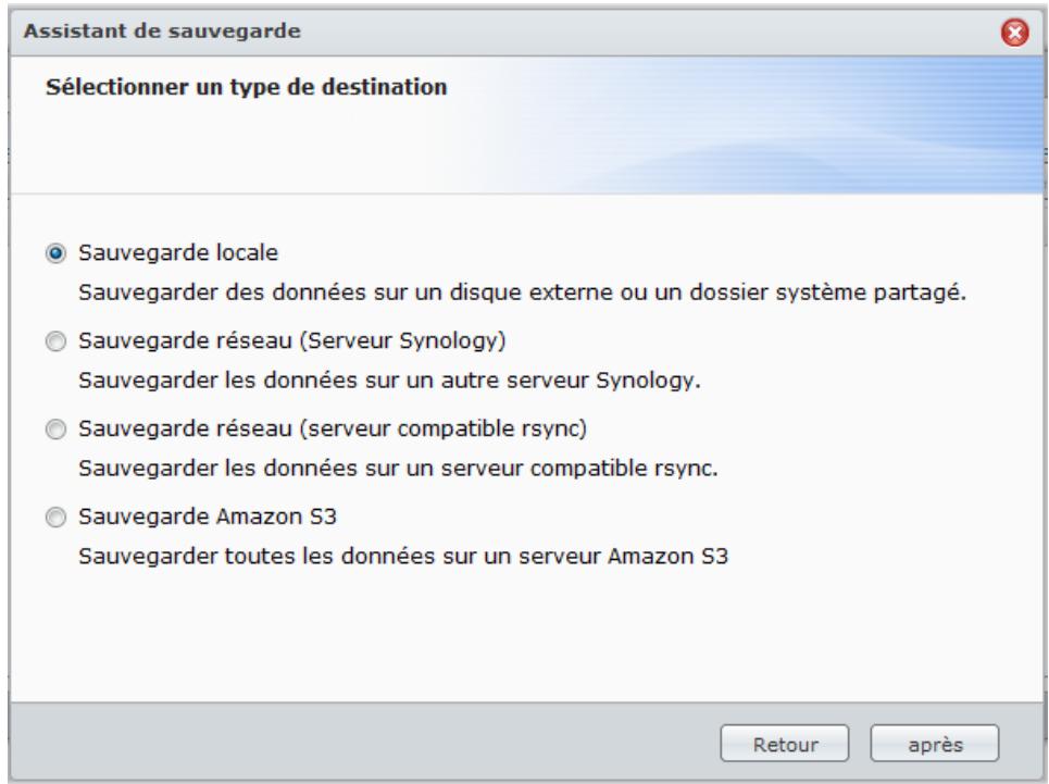 SYNOLOGY DS411J - Créer une tâche de sauvegarde - 1