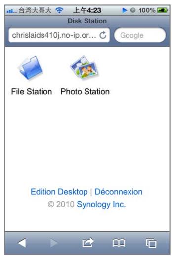 SYNOLOGY DS411J - Utiliser d'autres appareils mobiles - 1