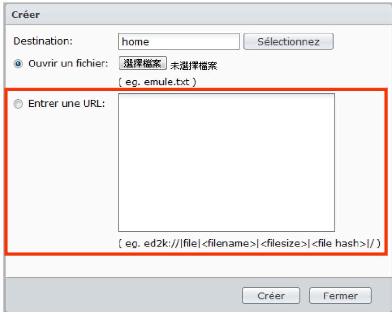 SYNOLOGY DS411J - Créer en saisissant les URL - 1