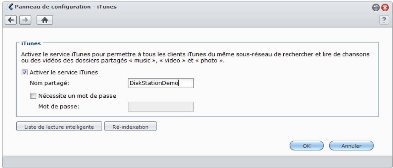 SYNOLOGY DS411J - Gérer le service itunes - 1