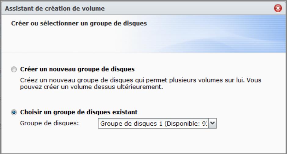 SYNOLOGY DS411J - Créer un volume en allouant un espace partiel sur un groupe de disques - 1