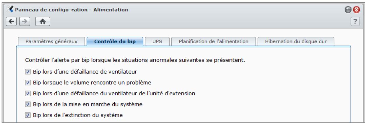 SYNOLOGY DS411J - Gérer le contrôle du bip - 1