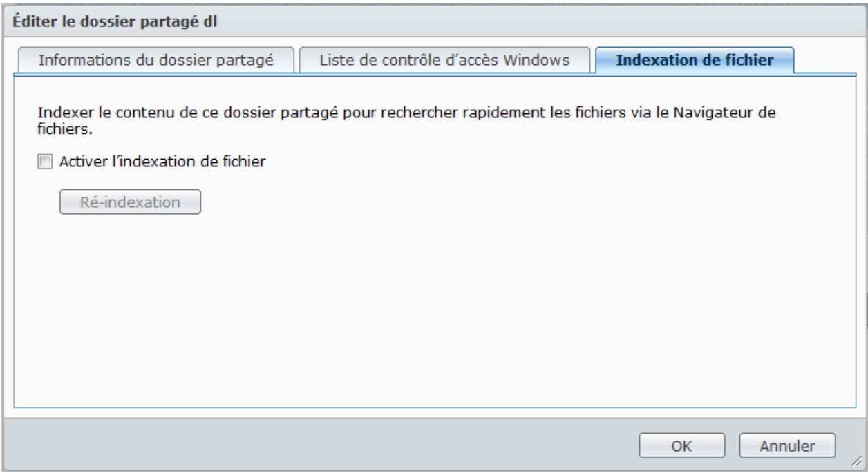 SYNOLOGY DS411J - Indexer le contenu des dossiers partagés - 1