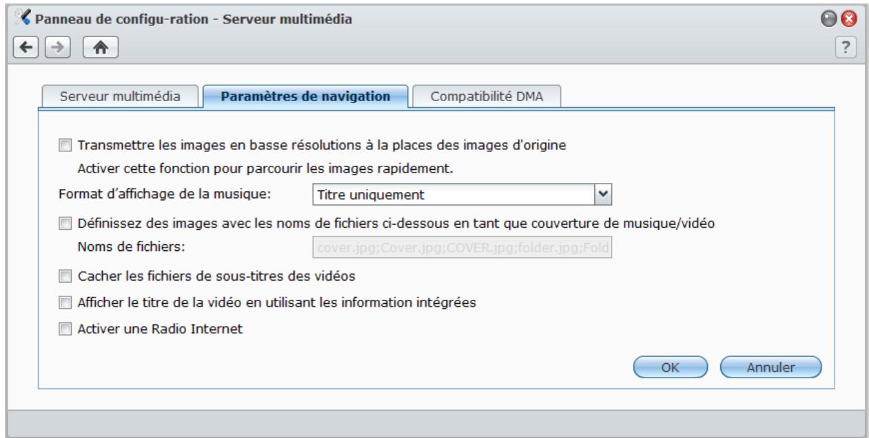 SYNOLOGY DS411J - Gérer les paramètres de navigation - 1