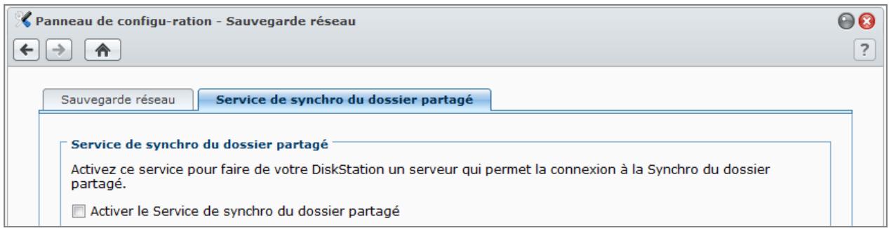 SYNOLOGY DS411J - Activer le service de synchro du dossier partagé - 1