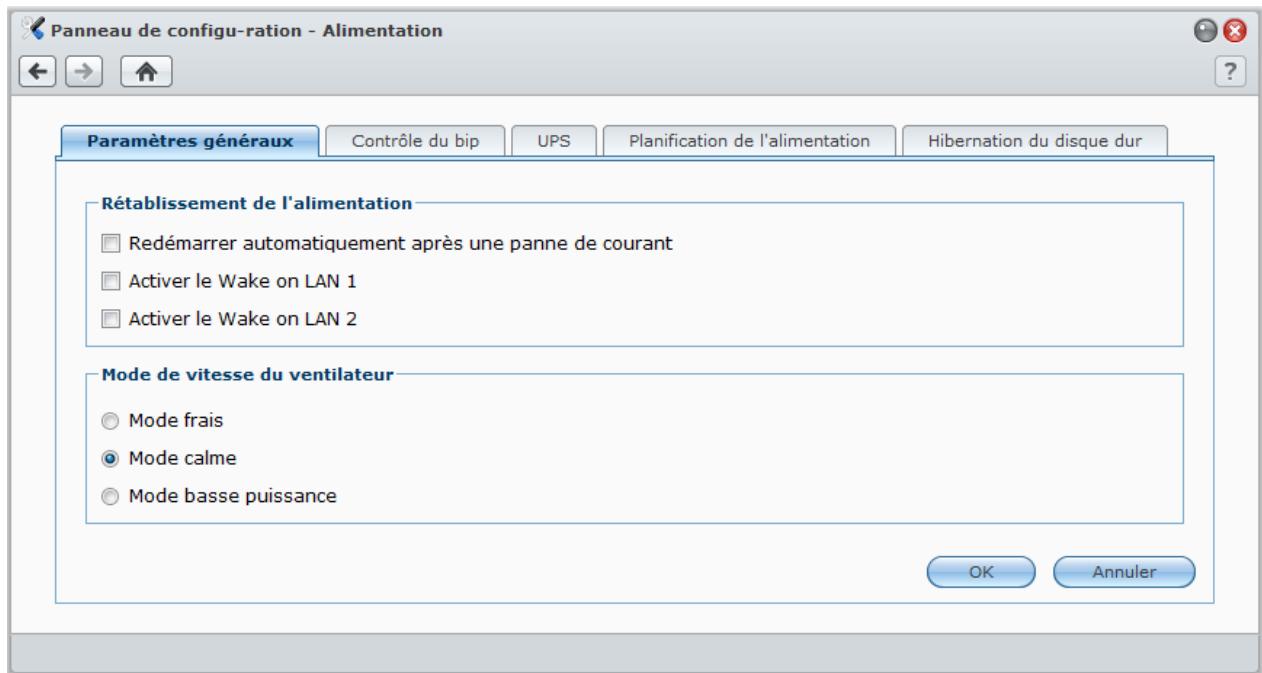SYNOLOGY DS411J - Utiliser les fonctionnalités d'économie d'énergie - 1