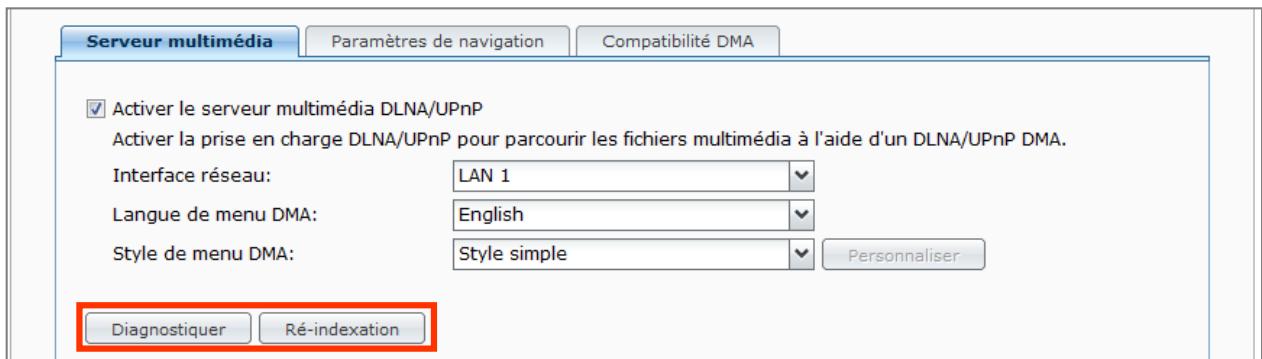 SYNOLOGY DS411J - Réindexation des fichiers média - 1