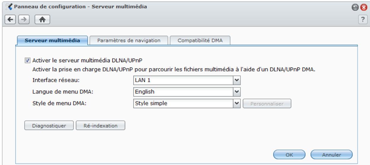 SYNOLOGY DS411J - Gérer le serveur multimédia DLNA - 1