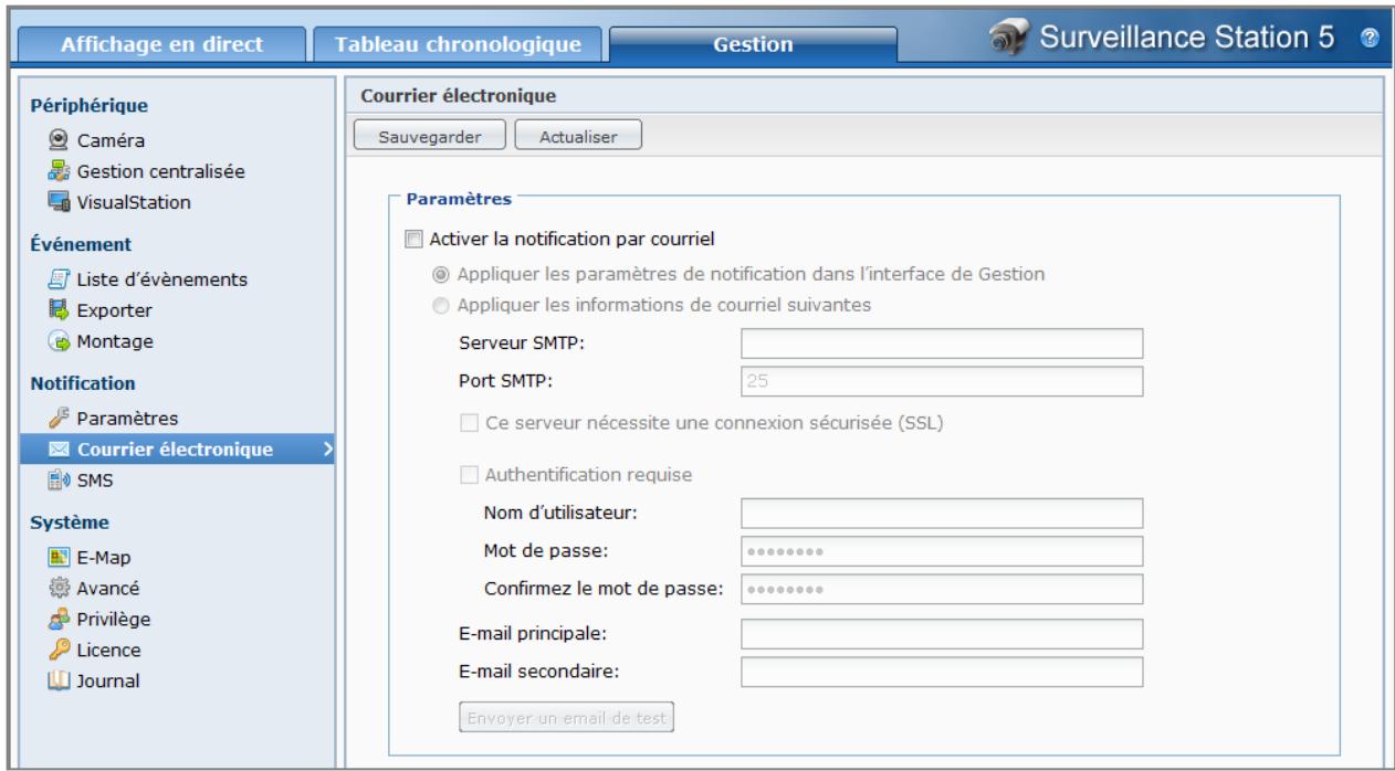 SYNOLOGY DS411J - Recevoir une notification par courrier électronique ou par SMS - 1