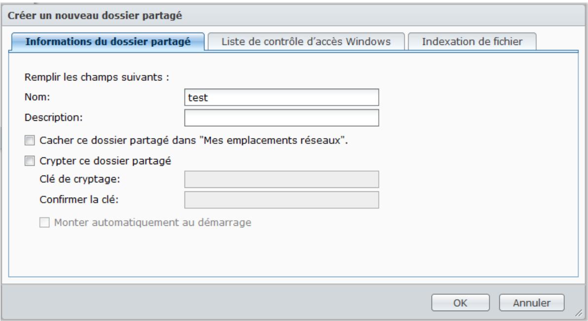 SYNOLOGY DS411J - Créer un dossier partagé - 1