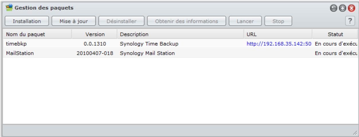 SYNOLOGY DS411J - Gérer les paquets - 1