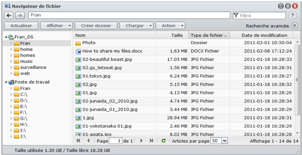 SYNOLOGY DS411J - Apparence du navigateur de fichiers - 1