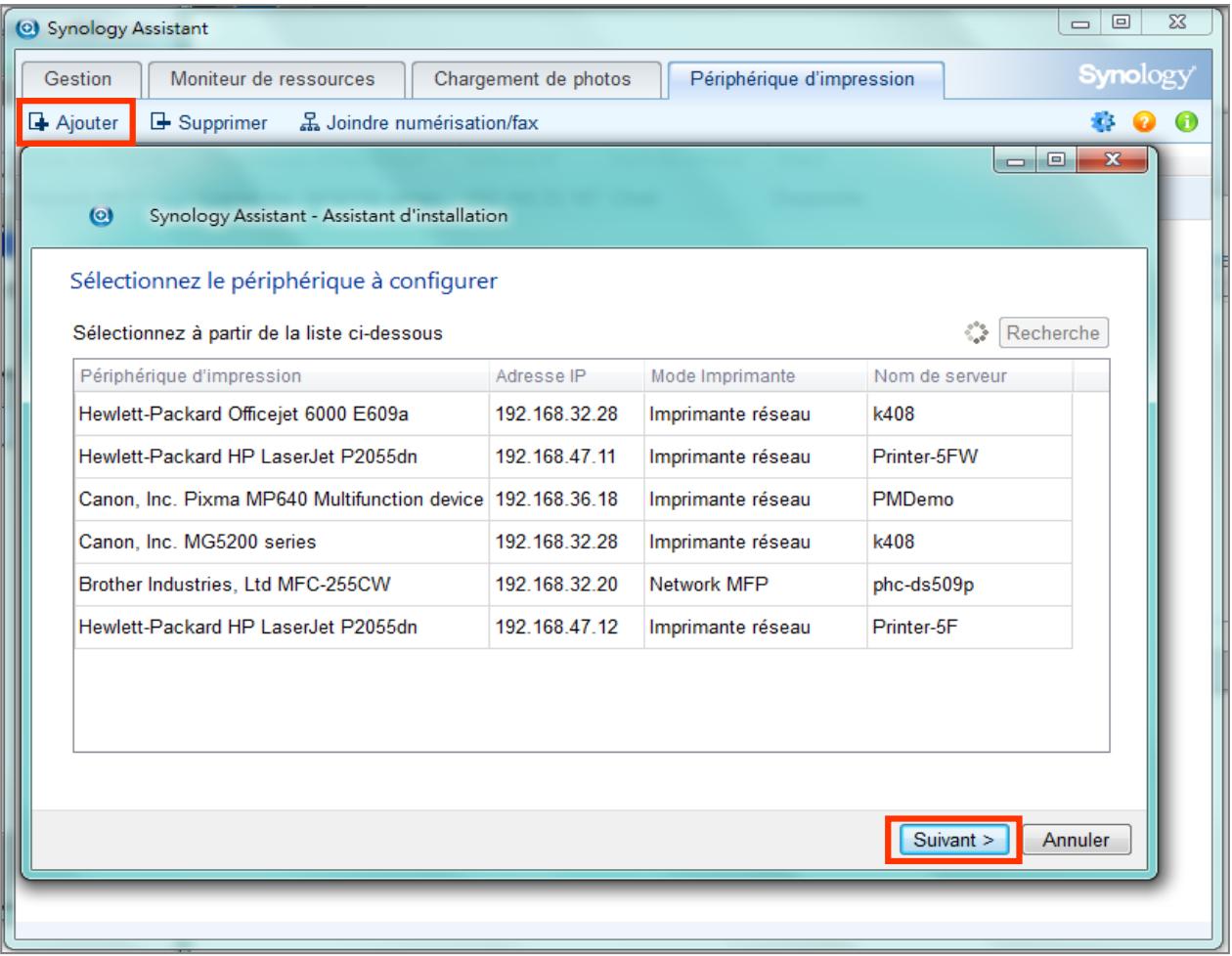 SYNOLOGY DS411J - Configurer l'ordinateur pour accéder au serveur d'impression - 1