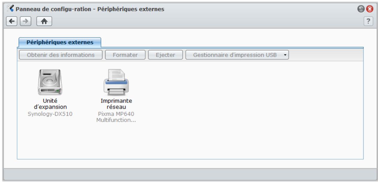 SYNOLOGY DS411J - Gérer des disques externes - 1