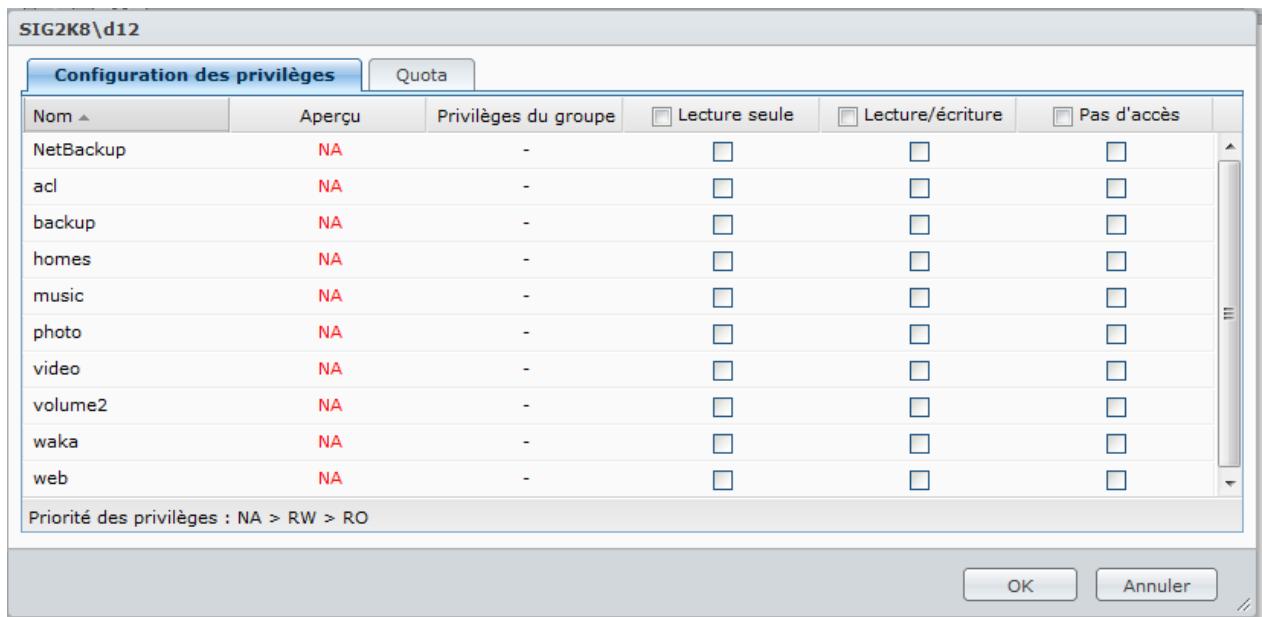 SYNOLOGY DS411J - Autoriser les utilisateurs ou groupes du domaine à accéder aux dossiers partagés - 1