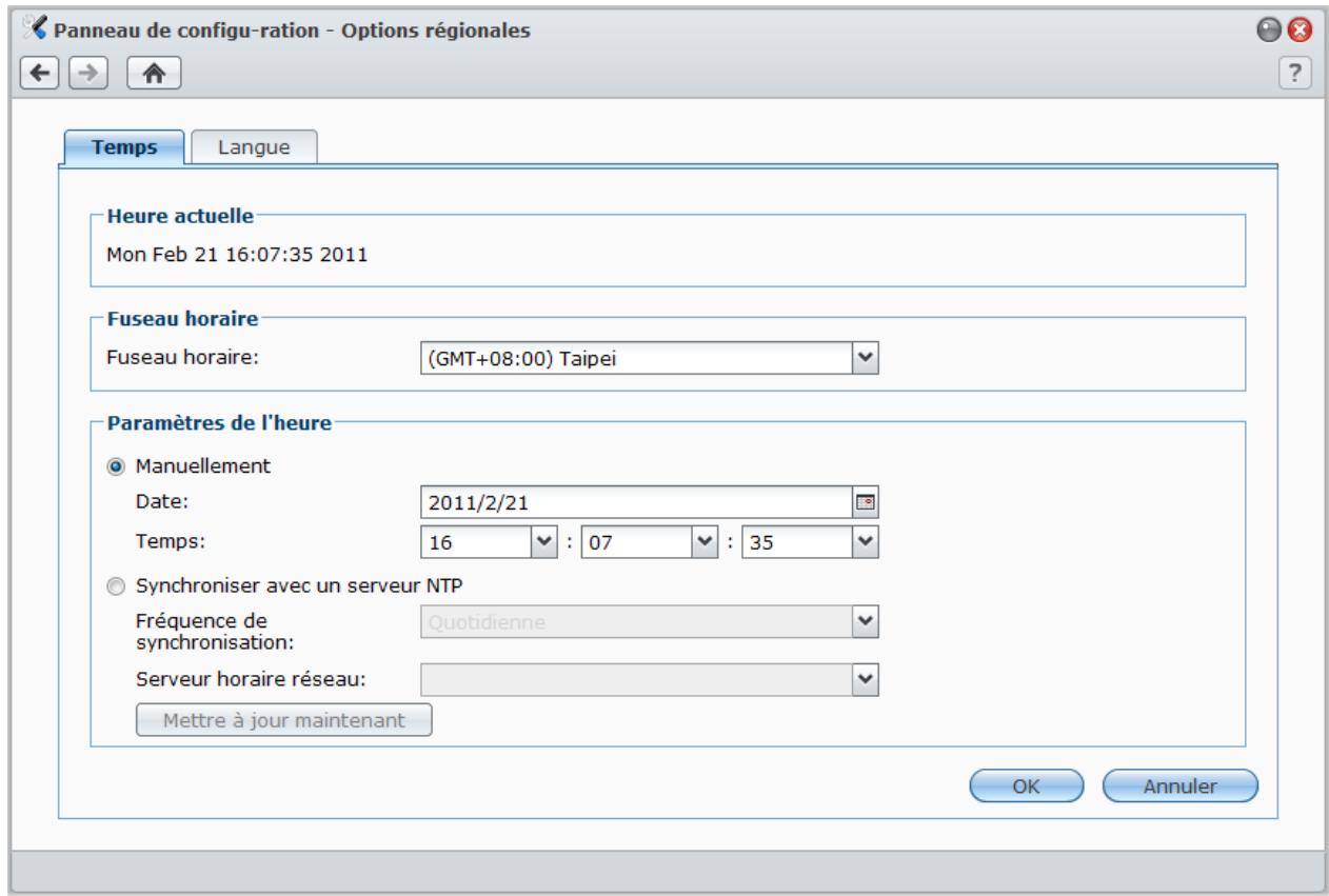 SYNOLOGY DS411J - Configurer l'heure - 1