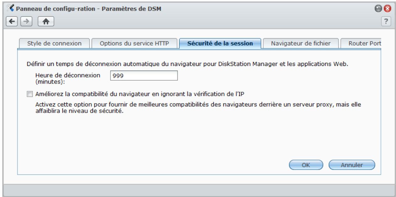 SYNOLOGY DS411J - Sécurité de la session - 1