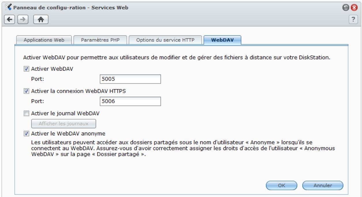 SYNOLOGY DS411J - Gérer webdav - 1