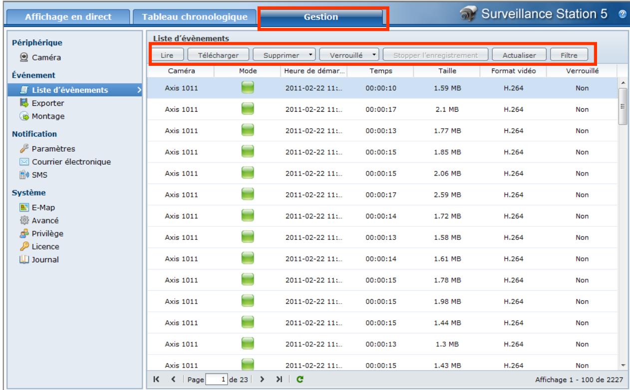 SYNOLOGY DS411J - Lire et gérer les événements - 1