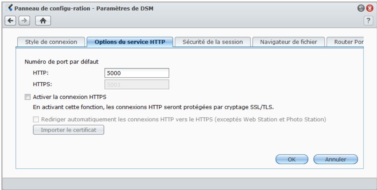 SYNOLOGY DS411J - Options de service HTTP - 1