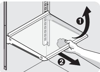 FRIGIDAIRE FGHC2378LE - Pour ajuster les clayettes en porte-à-faux : - 1