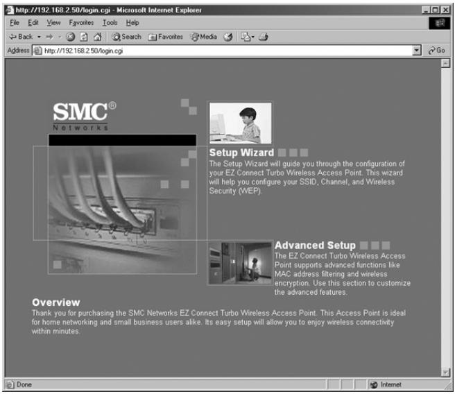 SMC 2455W - | Configuration du point d'accès sans fil avec l'utilitaire web (setup wizard) (assistant d'installation) - 1