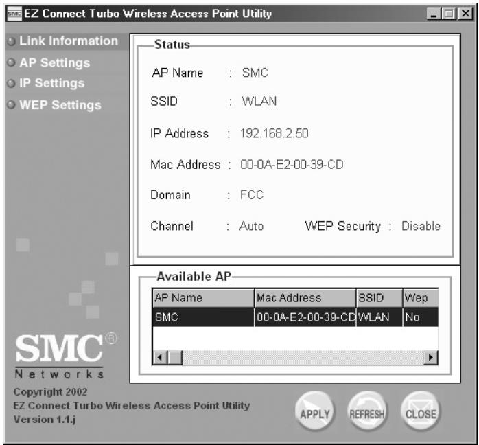SMC 2455W - | Consultation des informations du point d'accès sans fil avec l'utilitaire windows - 1