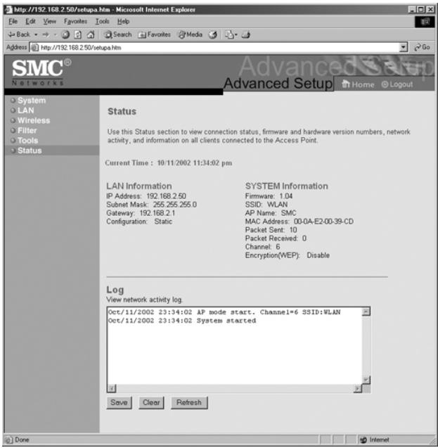 SMC 2455W - | Consultation des informations du point d'accès sans fil avec l'utilitaire web - 1