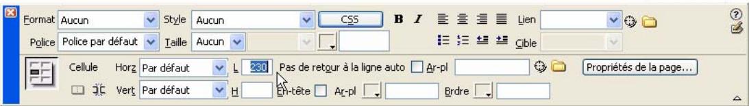 MACROMEDIA DREAMWEAVER 8-BIEN DMARRER AVEC DREAMWEAVER - Définissez les propriétés des tableaux - 8