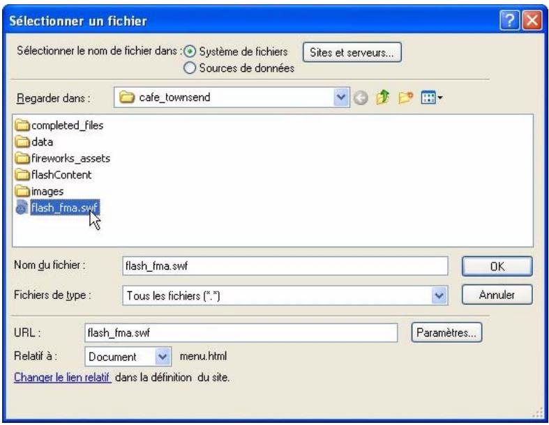 MACROMEDIA DREAMWEAVER 8-BIEN DMARRER AVEC DREAMWEAVER - Insérez et lisez un fichier Flash - 2