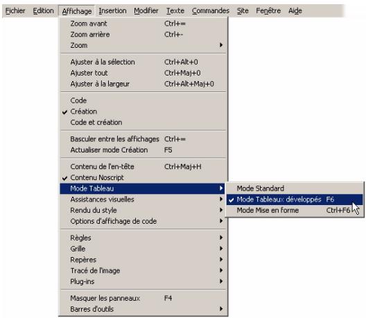 MACROMEDIA DREAMWEAVER 8-BIEN DMARRER AVEC DREAMWEAVER - Définissez les propriétés des tableaux - 1