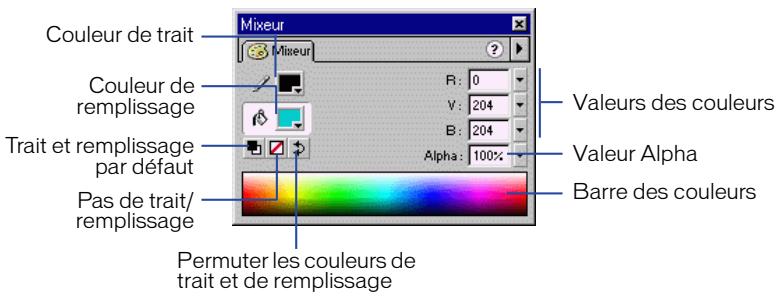 MACROMEDIA FLASH 5 - Création et modification des couleurs unies avec le mixeur - 1