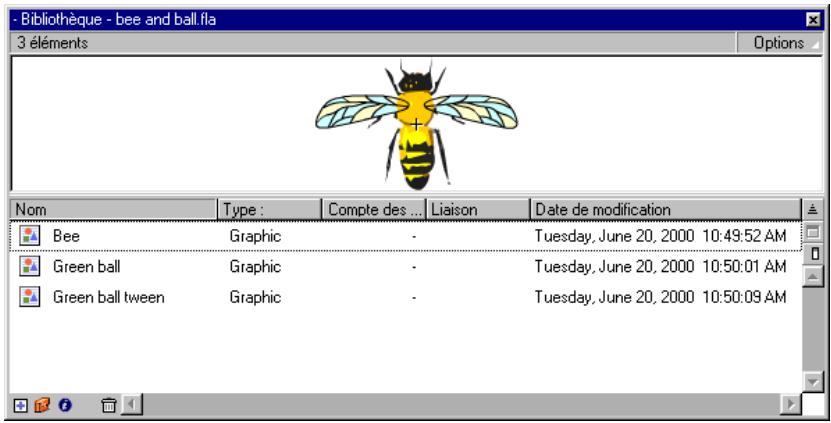 MACROMEDIA FLASH 5 - La fenêtre bibliothèque - 1