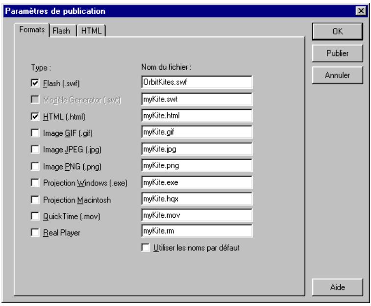MACROMEDIA FLASH 5 - Modifiez les paramètres de publication - 1
