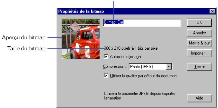 MACROMEDIA FLASH 5 - Définition des propriétés d'une image bitmap - 1