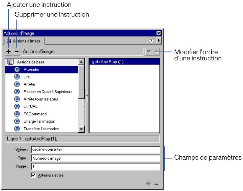 MACROMEDIA FLASH 5 - Utilisation du panneau actions en mode normal - 1