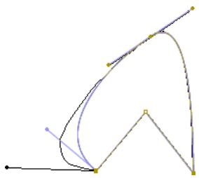 MACROMEDIA FLASH 5 - Ajustement des points d'ancrage sur les tracés - 2