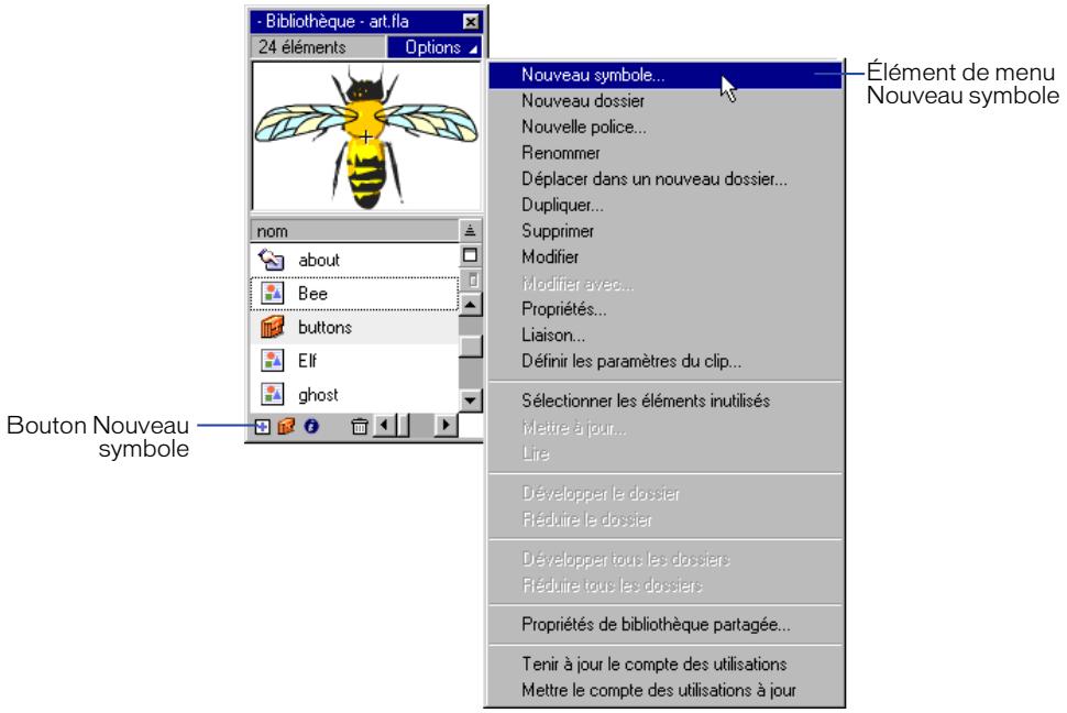 MACROMEDIA FLASH 5 - Pour créer un symbole vide : - 1