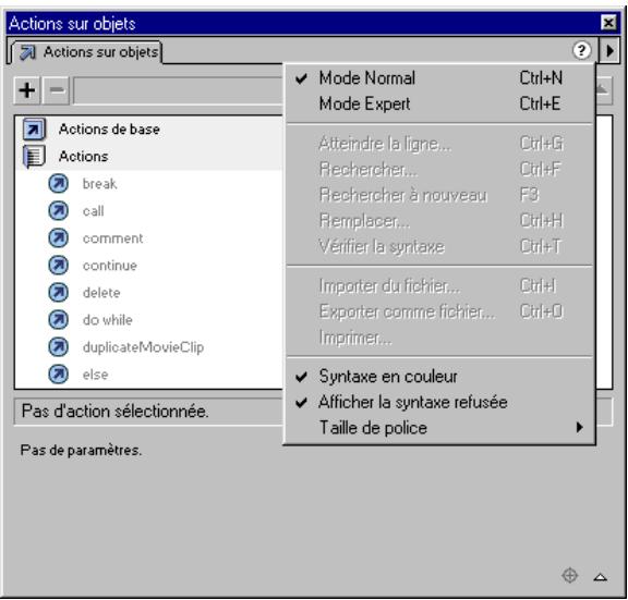 MACROMEDIA FLASH 5 - Pour sélectionner un mode d'édition des actions : - 1