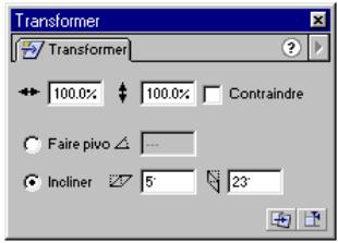 MACROMEDIA FLASH 5 - Pour incliner un objet à l'aide du panneau transformer : - 1