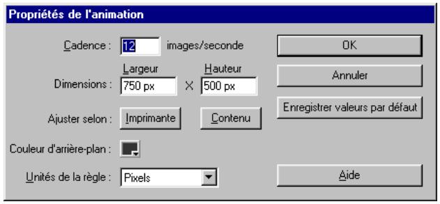 MACROMEDIA FLASH 5 - Modifiez les propriétés par défaut de l'image - 1